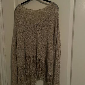 Fun fall fringe sweater!